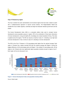 City of Tshwane by region - TEDA