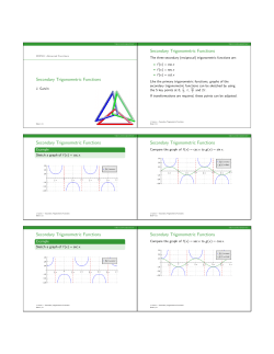 Secondary Trigonometric Functions
