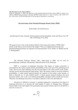 The derivation of the Potential Drainage Density Index (PDD) Endre