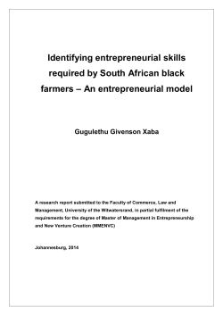 Identifying entrepreneurial skills required by South African black