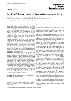 Arterial stiffening and vascular calcifications in end