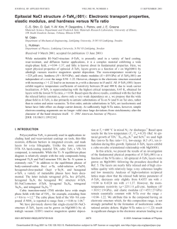Epitaxial NaCl structure -TaN x&bdquo;001&hellip;: Electronic transport
