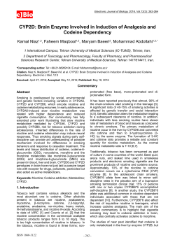 CYP2D: Brain Enzyme Involved in Induction of Analgesia and