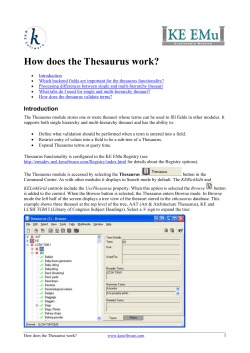 How does the Thesaurus work