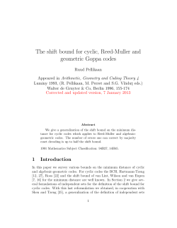 The shift bound for cyclic, Reed-Muller and geometric Goppa codes