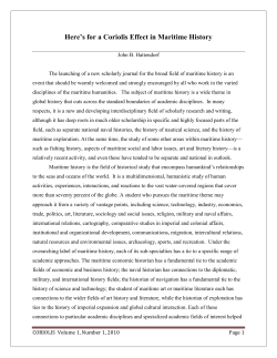 Here`s for a Coriolis Effect in Maritime History