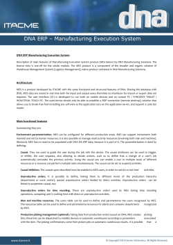 DNA ERP &ndash; Manufacturing Execution System