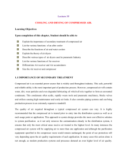 Lecture 35 COOLING AND DRYING OF COMPRESSED AIR