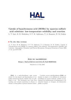 Uptake of hypobromous acid (HOBr) - HAL-Insu