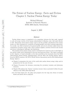 The Future of Nuclear Energy: Facts and Fiction Chapter I: Nuclear