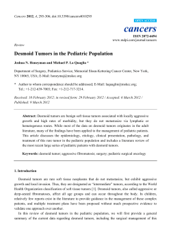 Desmoid Tumors in the Pediatric Population