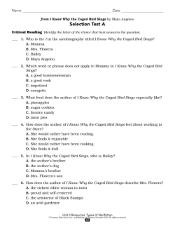 from I Know Why the Caged Bird Sings 1 - AIS