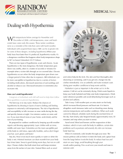 Dealing with Hypothermia - Rainbow Rehabilitation Centers
