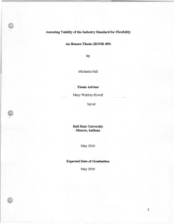 Assessing Validity of the Industry Standard for Flexibility An Honors
