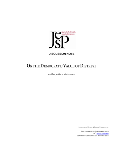 On the Democratic Value of Distrust