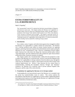 Competition Law and Policy Publishes Mark Popofsky`s