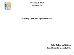ACCOLEDS 2014 Mapping Census of Agriculture data Peter Peller