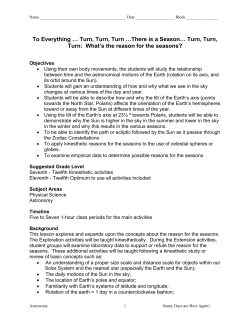 To Everything There is a Season: Why do things