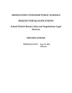MIDDLETOWN TOWNSHIP PUBLIC SCHOOLS REQUEST FOR
