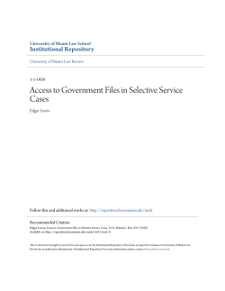 Access to Government Files in Selective Service Cases