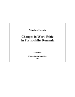 Changes in Work Ethic in Post-socialist Romania
