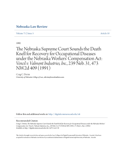 The Nebraska Supreme Court Sounds the Death Knell for Recovery