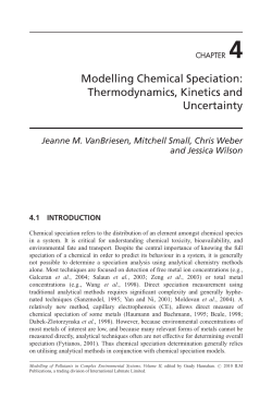 Modelling Chemical Speciation