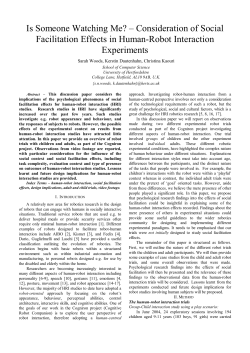 Is Someone Watching Me? &ndash; Consideration of Social Facilitation