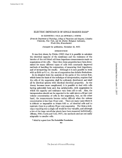 ELECTRIC IMPEDANCE OF SINGLE MARINE EGGS* BY
