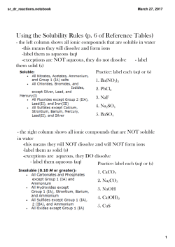 Single and Double Replacement Reactions