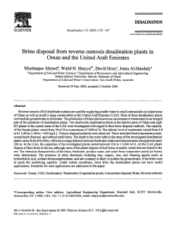 Brine disposal from reverse osmosis desalination Oman