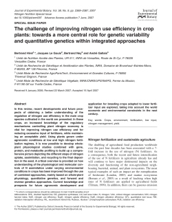 The challenge of improving nitrogen use efficiency in crop plants