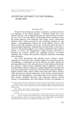 Justifying Diversity in the Federal Judiciary