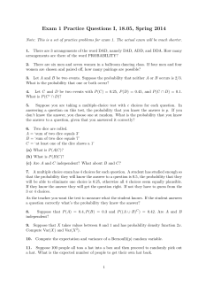 Exam 1 Practice Questions I