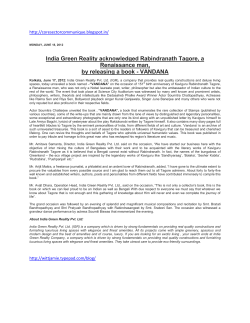 India Green Reality acknowledged Rabindranath Tagore, a