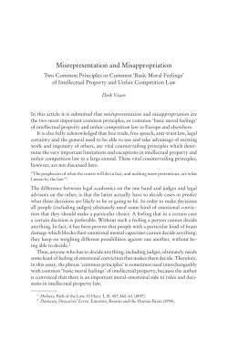 Misrepresentation and Misappropriation
