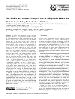 Distribution and air-sea exchange of mercury (Hg) in the Yellow Sea