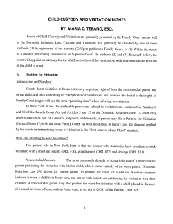 CHILD CUSTODY AND VISITATION RIGHTS BY: MARIA C