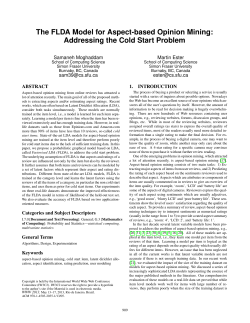 The FLDA Model for Aspect-based Opinion Mining