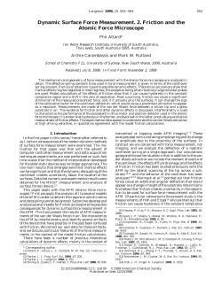 Dynamic Surface Force Measurement. 2. Friction and the Atomic