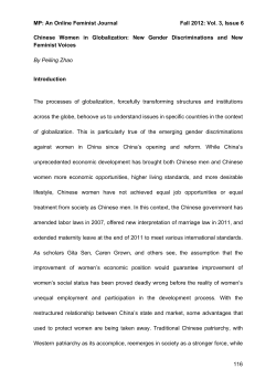 Chinese Women in Globalization: New Gender Discriminations and