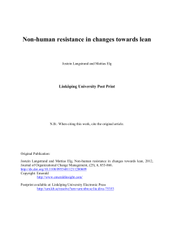 Non-human resistance in changes towards lean