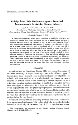 Activity from Skin Mechanoreceptors Recorded Percutaneously in