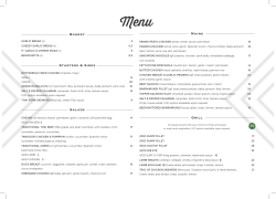 Bistro Menu