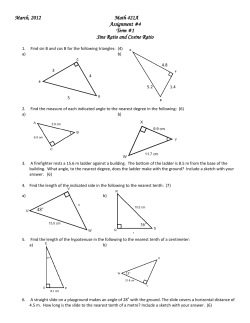 March, 2012 Math 421A Assignment #4 Term #1 Sine Ratio and