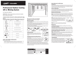 Professional Outdoor Cooling 3/8 in. Misting System