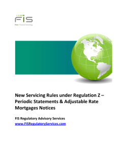 New Servicing Rules under Regulation Z &ndash; Periodic Statements