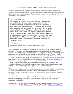 Sharecroppers, Evictions and the Farm Security Administration The