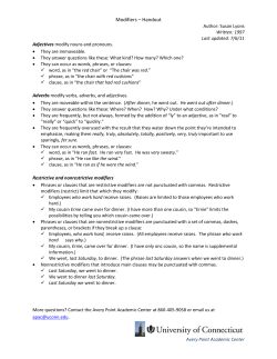 Modifiers &ndash; Handout