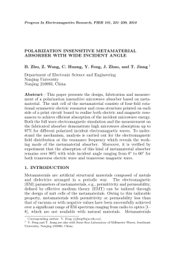 POLARIZATION INSENSITIVE METAMATERIAL ABSORBER WITH
